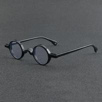 56935 Mažas apvalus acetatinis akinių rėmelis Moteriški Madingi Retro Skaidrūs Akiniai Vyriški Receptiniai Akiniai Original Lenses black