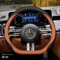 Odinis automobilio vairo užvalkalas Mercedes Benz W214 C200 W204 W203 W124 W210 W221 W202 W176 CLA 250 W166 Priedai 2025 TB7 black
