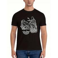 Vyriški Piaggio MP3 HPE 2019 Motociklo& Motorolerio Marškinėliai- Tvirtas Transporto Priemonės Priekinis Spaudinys T-Shirt Tinka Motorolerių Entuziastams& Atsitiktiniams Vairuotojams- Mašininis S juoda