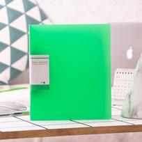 Transparent A5 2-Hole Binder: Thick Plastic Office Receipt & Ticket Organizer with Large Capacity. 2 holes (includes fixing clip) green