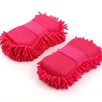 Didelė vandenį sugerianti automobilio plovimo kempinė - Dekontaminuojanti šenilinė šluostė valymui ir vaškavimui 14cm x 25cm x 5.5cm pink