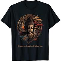 DAROL Buddha Mandala Buddhist Mindfulness Buddhism Spiritual Yoga T-Shirt S įvairiaspalvis
