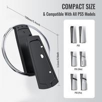 Vertikalus stovas, skirtas PS5 PRO / PS5 Slim / PS5 konsolei, originalus 1:1 metalinis pagrindas Playstation 5 diskams ir skaitmeninio leidimo priedams white