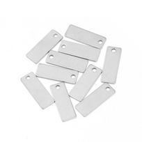 10pcs Stainless Steel Rectangle Charms Blank Hanging Tags Charms Pendant For Jewelry Making DIY Necklace Keychain Accessories white
