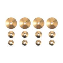 12 vnt. varinių laikrodžio rodyklių veržlių rinkinys tiksliam laikrodžių remontui ir priežiūrai, 3 dydžių (5 mm, 6 mm, 10 mm) 1 beige