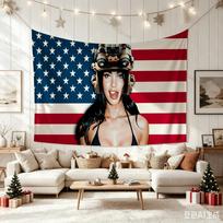 Megan Fox Dexter Rožinė JAV Vėliavos Gobelenas, Kūrybiškas Plakatas Sienai Kabinti Miegamojo Svetainės Dekoro Fono Audinys Dovana 100X70CM blue