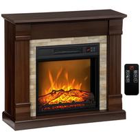 Electric fireplace, decorative fireplace 1800W flame effect, adjustable brightness and temperature, 80x21.6x67.8cm, brown 80 x 21.6 x 67.8 cm
