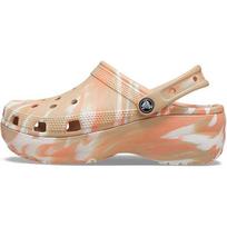 Crocs Classic Marmuro rašto Debesėlių Atsipalaidavę Klasikiniai Medžiaginiai Batai Paplūdimio Basutės Moteriškos Basutės Ruda 207176-2ZM 34-35