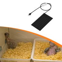 Reptile Heating Pad Heater USB Warming Cushion Terrarium Mat for Bearded Dragon Hermit Snake 10cmx20cm black