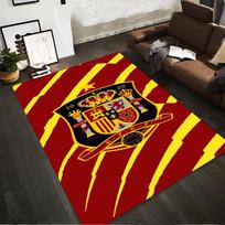 Spain Football Crest Carpet with Red and Yellow Stripes Design Suitable for use as an anti-slip for living room bedroom sofas 40x60cm( 15x23in ) yellow