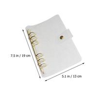 Stainless Steel Edge PVC Glitter A5 Binder Cover 6 Ring Refillable Planner Notebook Shell Office School Business Travel Creative white