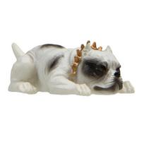 American Bully Dog Car Dashboard Ornament, Resin Pitbull Figurine with Collar, Bulldog Statue for Car Interior Home Office Desk Truck Decoration, A