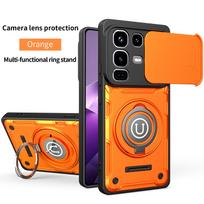 Anti-slip Armor Shockproof Case For Infinix Note 50 4G X6858 Pro X6855 Slide Camera Lens Protection Metal Ring Stand Phone Cover Note 50 4G X6858 black
