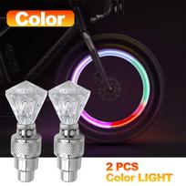 1Pair LED Bicycle Valve Light, Neon Bicycle Spoke Light, Bicycle Tire Valve Light Night Riding Warning Light Bicycle Accessories white