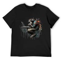 Banksy Dj Monkey Thinker T-Shirt shirts graphic tees cute tops cotton graphic tees T-shirts for men cotton S juoda