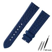 Longines Laikrodžio Dirželis Jialan Natūrali Aligatoriaus Oda L4 Elegantiškas 1832 Vyrams Moterims Krokodilo Oda Itin Plonas Laikrodžio Dirželis 13mm 18mm 13mm-width blue