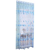 Tulpės gėlė Voile Užuolaidos Užuolaidos Panel Kambario Skaidrus namų durų langų dekoravimas 100cm x 200cm(On Rod) mėlyna