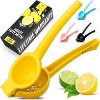 Zulay Kitchen Metalinis citrinų spaustuvas - Rankinis citrinų sulčiaspaudis - Lengvai naudojamas citrusinių vaisių sulčiaspaudis - Rankinis presas maksimaliam sulčių išgavimui (as the picture,Standard Handle) black