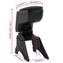 Car Armrest Universal Black 14 x 30 x (32 48.5) cm ABS
