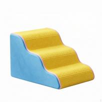 Dog Stair Ramp AntiSlip Steps with Washable Cover Stable Foam Pet for Small Dogs, Injured Blue Yellow 3-step 30CM yellow