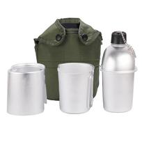 Military Camping Lunch Box Backpacking with Cover Bag Wood Stove Cup Kit Cookware Set Canteen Cup 1 white