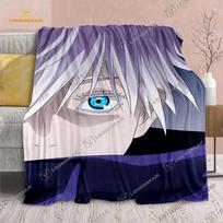 Animacinis Anime Jujutsu Kaisen Mesti pledas Minkštas su Yuji, Megumi, Obara ir Satoru Gojo Pledas Kelionei, Lovai, Lovai 30x40in gray