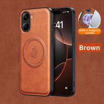 Wireless Charging Magnetic Case for Xiaomi Poco X7 Pro 5G Protective Cover PU Leather Hard Back Shell Coque Funda Poco x7 pro ruda