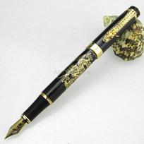 Jinhao Elegant Vintage Fountain Pen Medium Nib, Descendants of The Dragon Red Copper Writing Office Home School Writing Gift Pen juoda