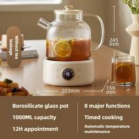 1L Small Office Tea Maker Multifunctional Electric Kettle All Glass Split Health Pot Household Hot Water Bottle Stew Pot