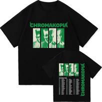 „Tyler The Creator Chromakopia“ spausdinimo marškinėliai vasaros mados moterims „Harajuku Retro“ marškinėliai hiphopo vintažiniai medvilniniai marškinėliai vyrams S juoda