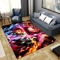 Tanjiro Kamado Nezuko Kamado Washable Non-Slip Rug Carpet Larget Floor Mat Bedroom Home Decor LXRa3 60x90cm gray