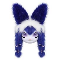 Pūkuoto gyvūno galva Triušio Fursuit Iškirpta kaukė Triušio kostiumas Helovinas Cosplay Kostiumai Aksesuarai Triušio galvos apdangalas Dovanos blue