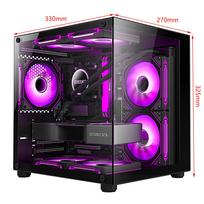 270 Degree Transparent Computer Case Desktop PC Tower For M-ATX/ITX Motherboard ATX Power Supply 325mm GPU USB 3.0 SSD HDD A3 purple