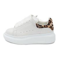 Alexander McQueen Oversized Kedai Karvės Oda Stilingi Riedlentės Batai Balti Pradinukams 650860WHX1P9316 28 white