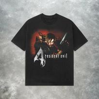 Vintage Resident Evil 4 Leon S Kennedy Y2K Retro T Shirt Womens Unisex Cotton Tee Summer Spring Oversized Novelty Streetwear Tops S white