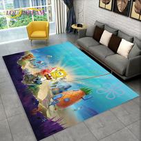 Cartoon S-SpongeBob  Area Rug,Carpet Rug for Home Living Room Children Bedroom Sofa Doormat Decor,kids Play Non-slip Floor Mat 40x60cm(15x23in) blue