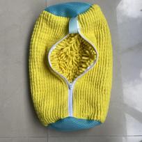 Pūkuoto Pluošto 360° Visapusiško Valymo Batų Plovimo Maišelis - Daugkartinio Naudojimo Patvarus Skalbimo Mašinoje Plaunamas Maišas Su Užtrauktuku(1 vnt) yellow