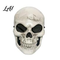 Durable Hard Shell Mask Halloween Full Face Skull Mask Spooky Cosplay Prop for Haunted Detailed Old Coloring House Horror Party Costume Accessory, black