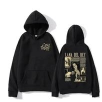 Laisvalaikio Lana Del Rey dainininkės gobtuvėliai vyrams ir moterims Harajuku mada ilgomis rankovėmis džemperis Moleton grafinis spaudinys Streetwear S juoda