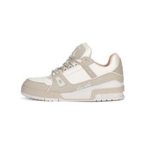 LOUIS VUITTON Trainer Cow Leather Low top Skateboard Shoes Unisex Light Green 1ADHF6 43 beige