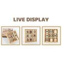 Tick Tac Toe Game Family Game Wooden Tac Toe Board Thought Training Travel Toys Party Favors For Indoor Outdoor Travel Kids CHINA beige