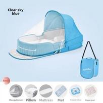 Portable Foldable Baby Crib, Removable Bed-in-Bed Newborn Bed with Mosquito Net, Multifunctional Travel Baby Bed