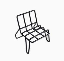 1pc Ig Style Mobile Phone Holder Black Modern Simple Metal Iron Horizontal Vertical Chair Shape Desktop Mobile Phone Holder juoda