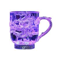 1pcs Luminous Dragon Beer Wine Whisky Mugs Led Glowing 285ml Drinking Glass Mugs Battery Powered Acrylic Gifts Party Supplies 285ml purple