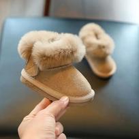 Mergaitei Batai Pliušiniai Vaikams Sniego Batai Žieminiai Šilti Kūdikiams Basenukai Stori Berniukui Mergaitei Medvilniniai Batai Minkštu Padu Vaikams Batai Paminkštinti Batai 17-insole13.5cm chaki