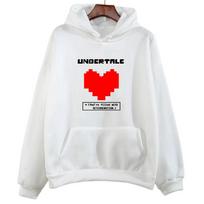 Undertale Game You're Filled with Determination Hoodies Women Casual Long Sleeve Sweatshirt for Hooded Hoodie S white