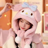 Žiemos apsauga nuo šalčio veido kepurė My Melody 1 vnt. šilta kailinė kepurė white