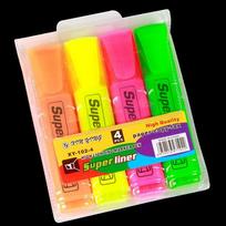 4/6 Colors Oblique Drawing Fluorescent Pen Markers Colorful Highlighters Art Markers Flat Shape School Office Supplies green