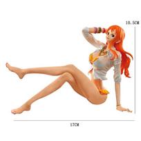 Anime One Piece Seksuali Nami figūrėlė Princesės sėdinčioji versija. PVC figūrėlės Modeliniai žaislai Automobilių priedai Automobilio apdaila 10.5cm red