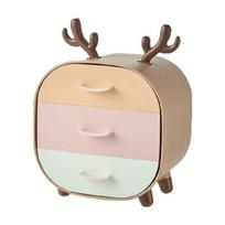 Multifunction ABS Desktop Organizer Features Multiple Compartments Lightweighted for Students chaki